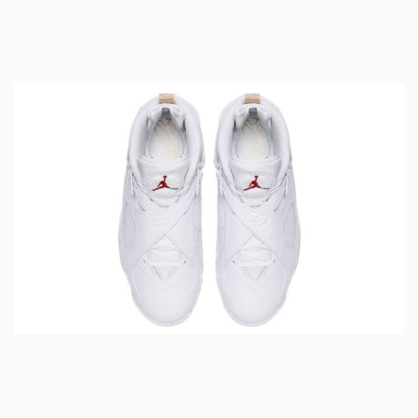 Nike Retro OVO Metallic Koripallokengät Miesten Air Jordan 8 Valkoinen Kultaiset | JD-641DE