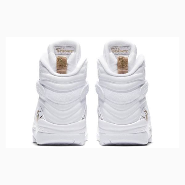 Nike Retro OVO Metallic Koripallokengät Miesten Air Jordan 8 Valkoinen Kultaiset | JD-641DE