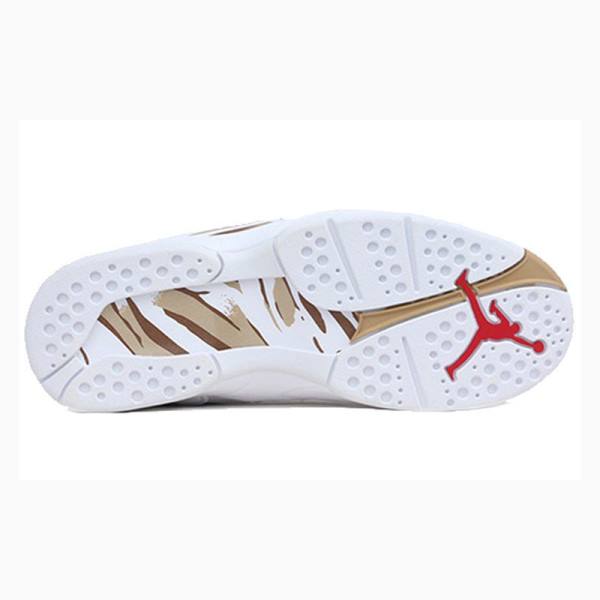 Nike Retro OVO Metallic Koripallokengät Miesten Air Jordan 8 Valkoinen Kultaiset | JD-641DE