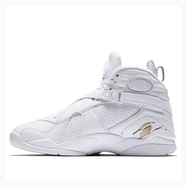 Nike Retro OVO Metallic Koripallokengät Miesten Air Jordan 8 Valkoinen Kultaiset | JD-641DE