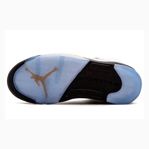 Nike Retro Olympic Tongue Koripallokengät Miesten Air Jordan 5 Valkoinen Kultaiset | JD-657SA