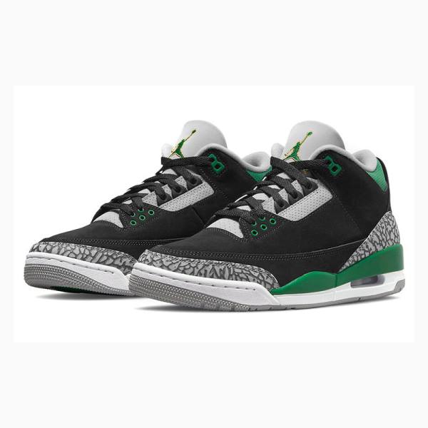Nike Retro Pine Koripallokengät Miesten Air Jordan 3 Mustat Vihreä | JD-537DF