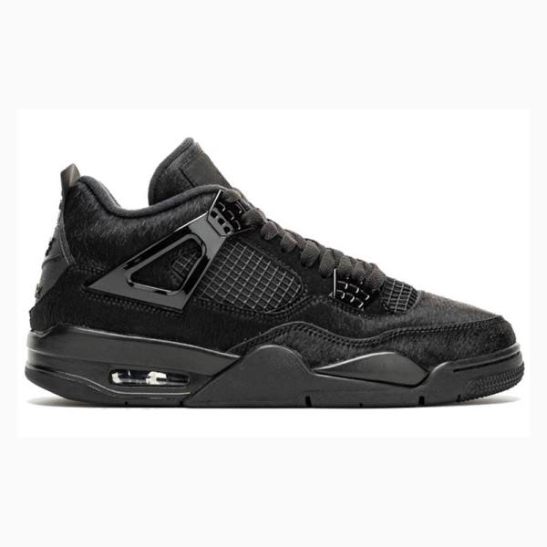 Nike Retro Pony Hair Koripallokengät Naisten Air Jordan 4 Mustat | JD-325UH