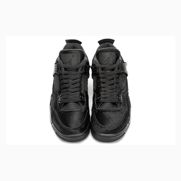 Nike Retro Pony Hair Koripallokengät Naisten Air Jordan 4 Mustat | JD-325UH