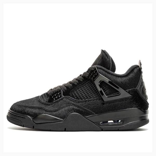 Nike Retro Pony Hair Koripallokengät Naisten Air Jordan 4 Mustat | JD-325UH