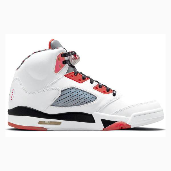 Nike Retro Quai 54 Koripallokengät Miesten Air Jordan 5 Valkoinen Punainen Hopea | JD-021AR