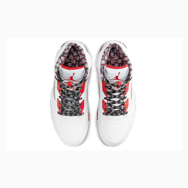 Nike Retro Quai 54 Koripallokengät Miesten Air Jordan 5 Valkoinen Punainen Hopea | JD-021AR