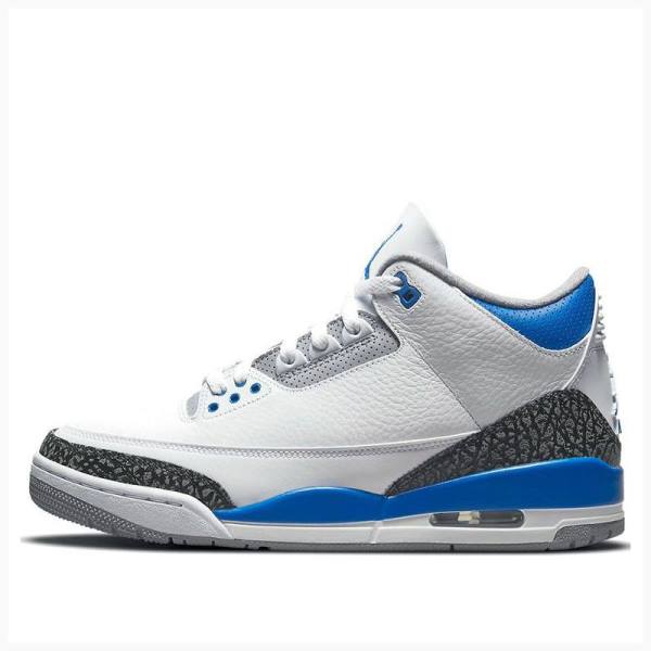 Nike Retro Racer Koripallokengät Miesten Air Jordan 3 Valkoinen Sininen | JD-231ES