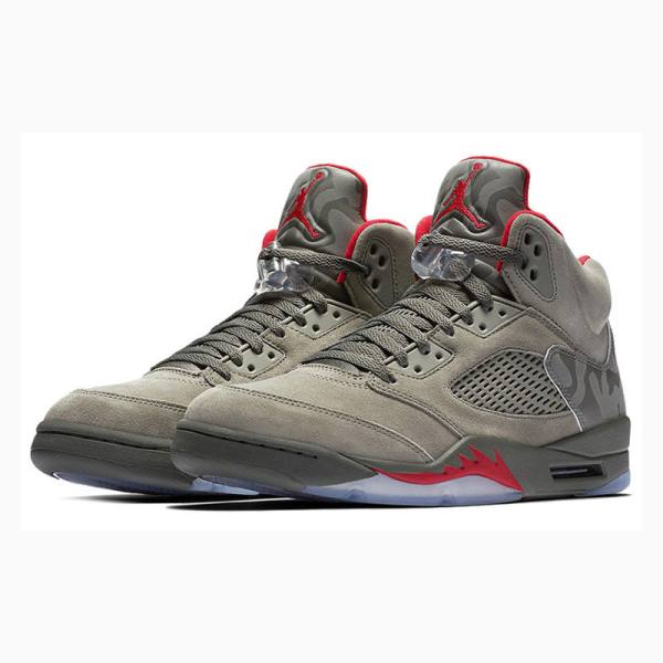 Nike Retro Reflective Camo Koripallokengät Miesten Air Jordan 5 Harmaat | JD-174QT