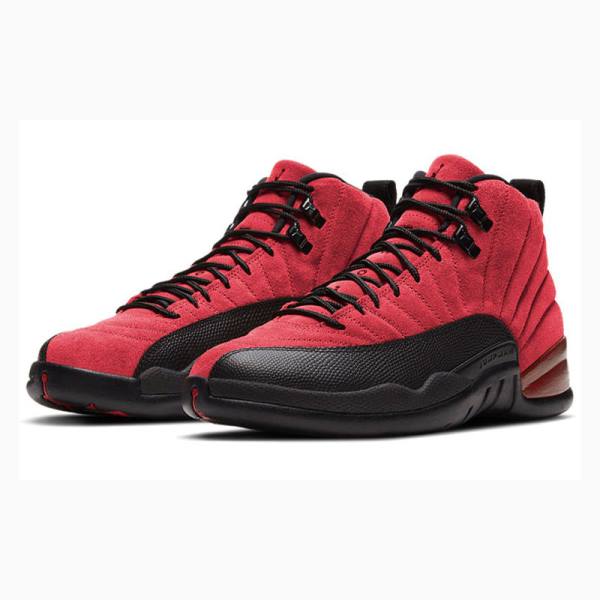 Nike Retro Reverse Flu Game Koripallokengät Miesten Air Jordan 12 Mustat Punainen | JD-379AP