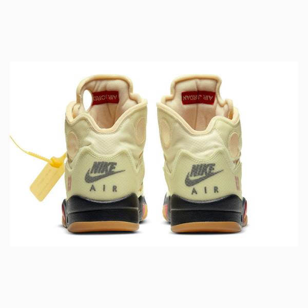 Nike Retro SP Sail Koripallokengät Miesten Air Jordan 5 Valkoinen Hopea Keltainen | JD-483MH