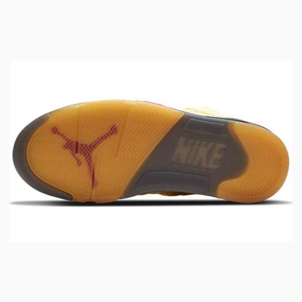 Nike Retro SP Sail Koripallokengät Miesten Air Jordan 5 Valkoinen Hopea Keltainen | JD-483MH