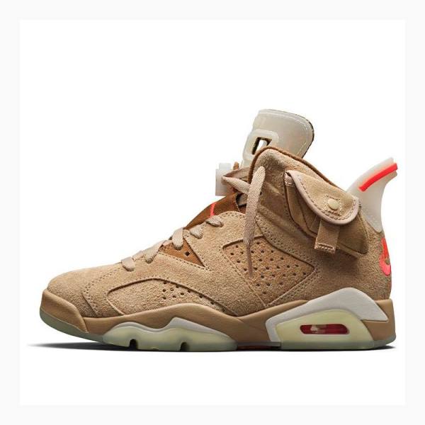 Nike Retro SP Travis Scott British Koripallokengät Miesten Air Jordan 6 Khaki | JD-832DC