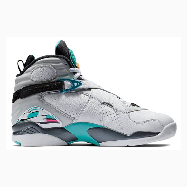 Nike Retro South Beach Koripallokengät Miesten Air Jordan 8 Valkoinen Violetit Sininen | JD-047MK