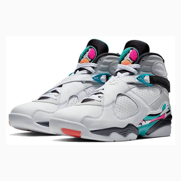 Nike Retro South Beach Koripallokengät Miesten Air Jordan 8 Valkoinen Violetit Sininen | JD-047MK