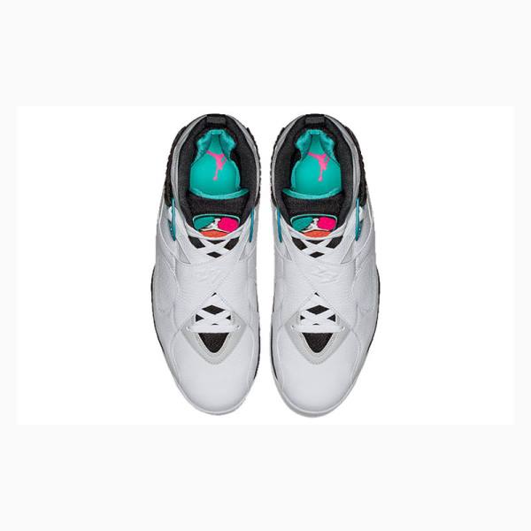 Nike Retro South Beach Koripallokengät Miesten Air Jordan 8 Valkoinen Violetit Sininen | JD-047MK