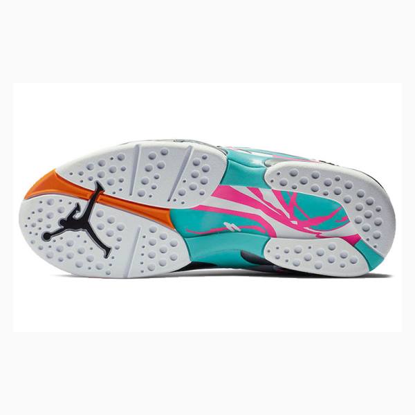 Nike Retro South Beach Koripallokengät Miesten Air Jordan 8 Valkoinen Violetit Sininen | JD-047MK