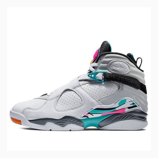 Nike Retro South Beach Koripallokengät Miesten Air Jordan 8 Valkoinen Violetit Sininen | JD-047MK