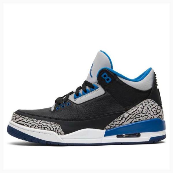 Nike Retro Urheilu Koripallokengät Miesten Air Jordan 3 Mustat Harmaat Sininen | JD-207SE