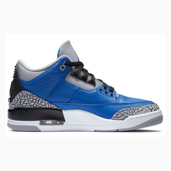 Nike Retro Varsity Royal Koripallokengät Miesten Air Jordan 3 Sininen Harmaat | JD-351ID