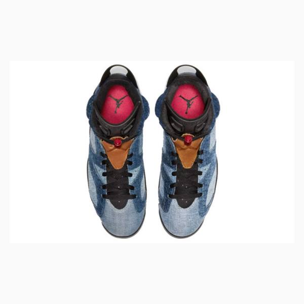 Nike Retro Washed Denim Koripallokengät Miesten Air Jordan 6 Mustat Sininen | JD-287GM