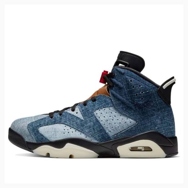 Nike Retro Washed Denim Koripallokengät Miesten Air Jordan 6 Mustat Sininen | JD-287GM