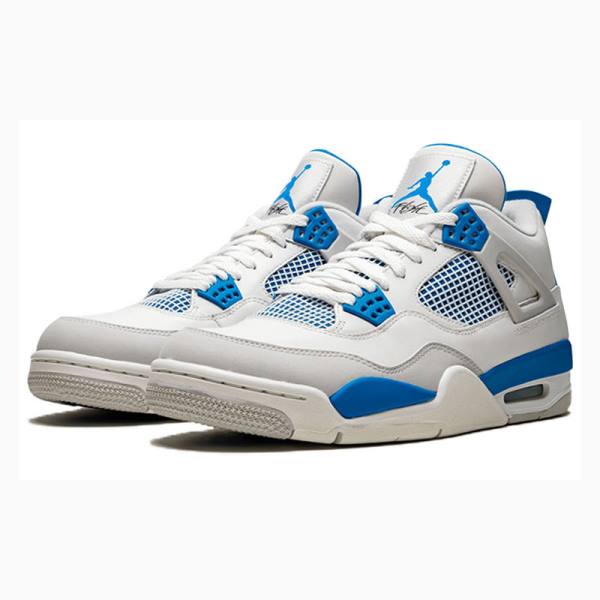 Nike Retro White Military Koripallokengät Miesten Air Jordan 4 Valkoinen Sininen | JD-862UR