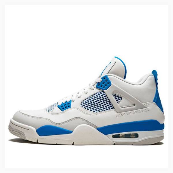 Nike Retro White Military Koripallokengät Miesten Air Jordan 4 Valkoinen Sininen | JD-862UR