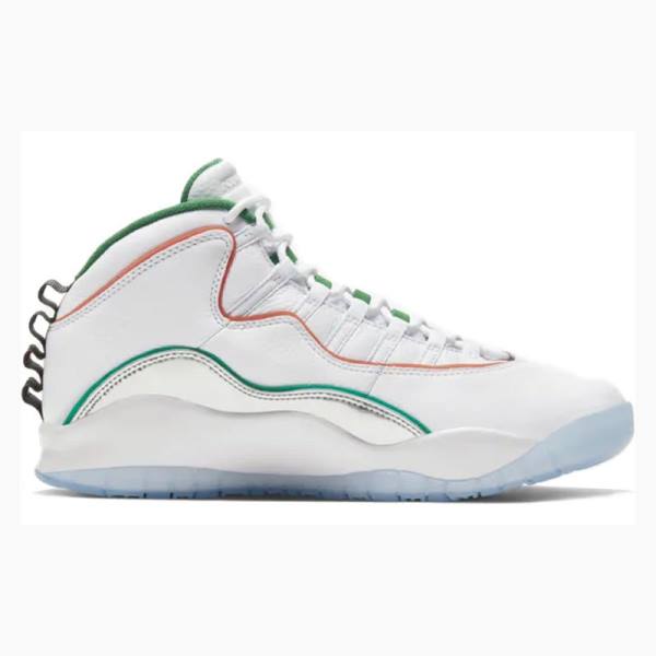 Nike Retro Wings Koripallokengät Miesten Air Jordan 10 Valkoinen Punainen Vihreä | JD-531JZ