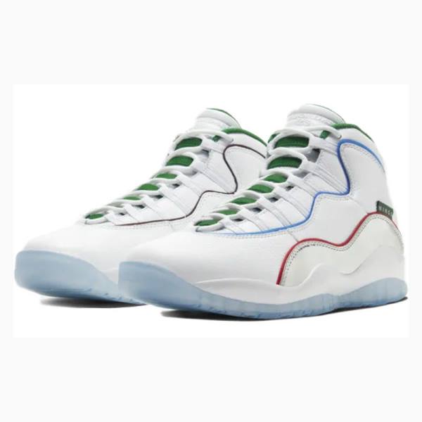 Nike Retro Wings Koripallokengät Miesten Air Jordan 10 Valkoinen Punainen Vihreä | JD-531JZ