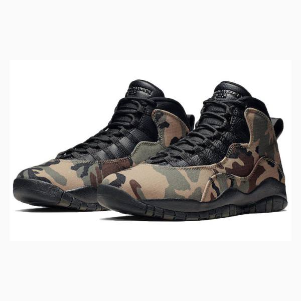 Nike Retro Woodland Camo Koripallokengät Miesten Air Jordan 10 Ruskea Vihreä | JD-346RP