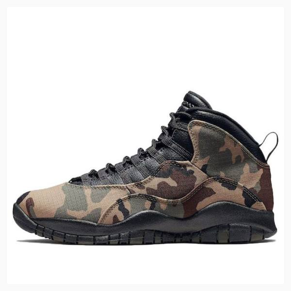 Nike Retro Woodland Camo Koripallokengät Miesten Air Jordan 10 Ruskea Vihreä | JD-346RP