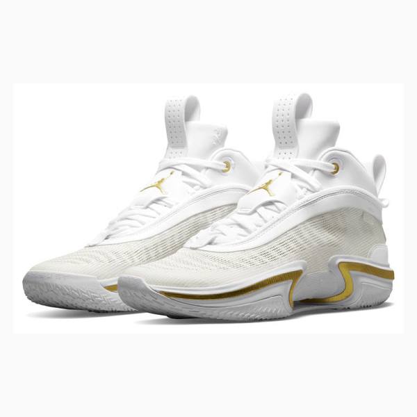 Nike SE PF Koripallokengät Miesten Air Jordan 36 Valkoinen Kultaiset | JD-867MG