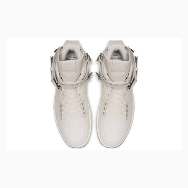 Nike X Comme des Garcons Retro Strap High Koripallokengät Miesten Air Jordan 1 Valkoinen | JD-456LJ