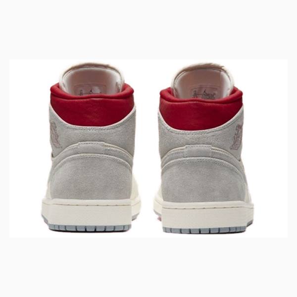 Nike X Tennaritnstuff Mid Past Presenthite Koripallokengät Miesten Air Jordan 1 Harmaat Punainen | JD-710TA