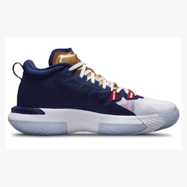 Nike Zion 1 PF USA Koripallokengät Miesten Air Jordan Sininen Kultaiset Punainen | JD-407OR