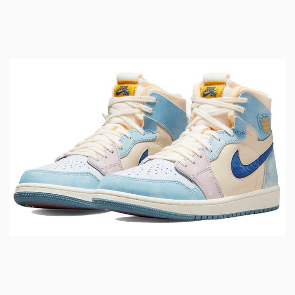 Nike Zoom CMFT Celestine Blue Sail Koripallokengät Miesten Air Jordan 1 Sininen Valkoinen | JD-871EM